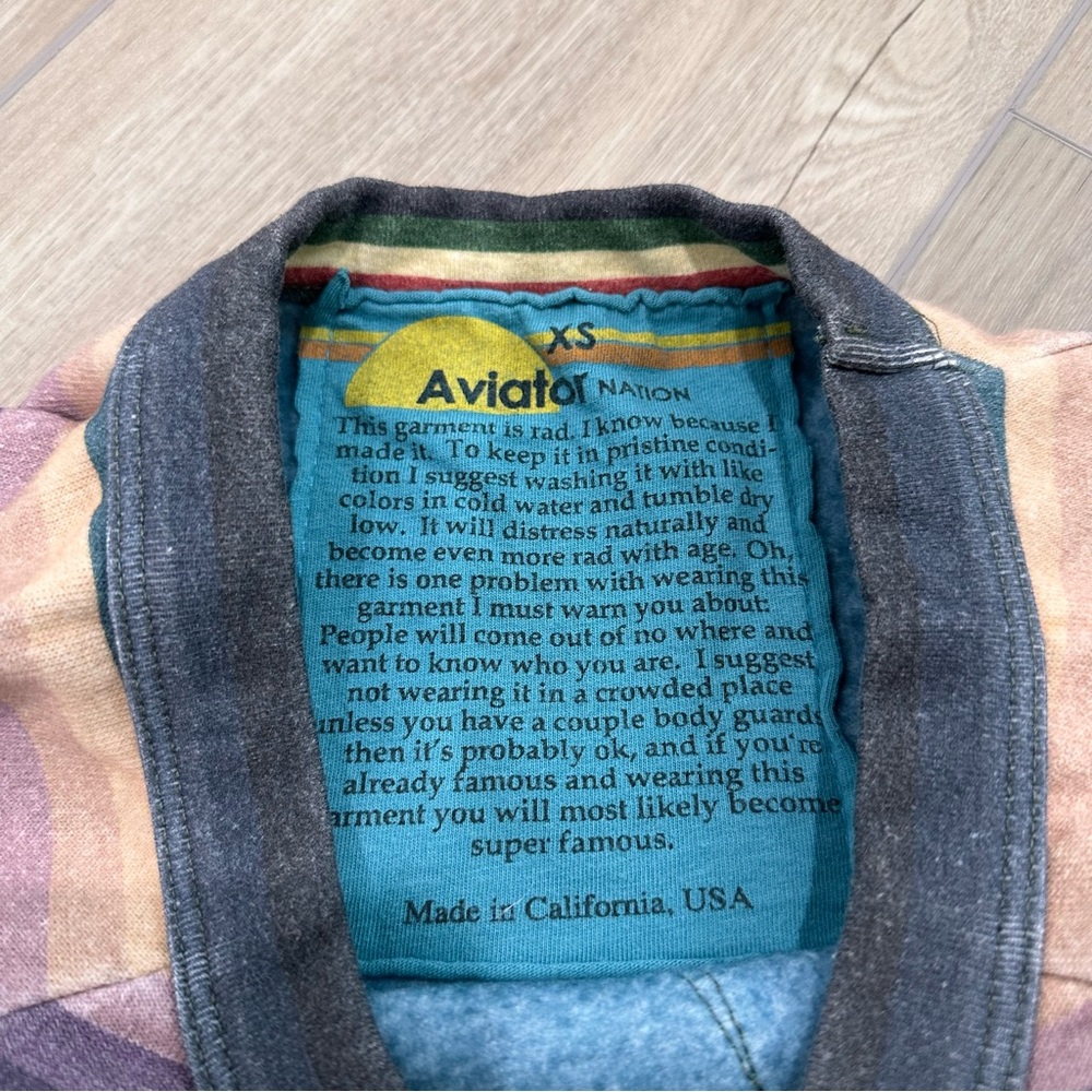 AVIATOR NATION serape bolt sweatshirt rainbow cropped XS - Picture 5 of 6